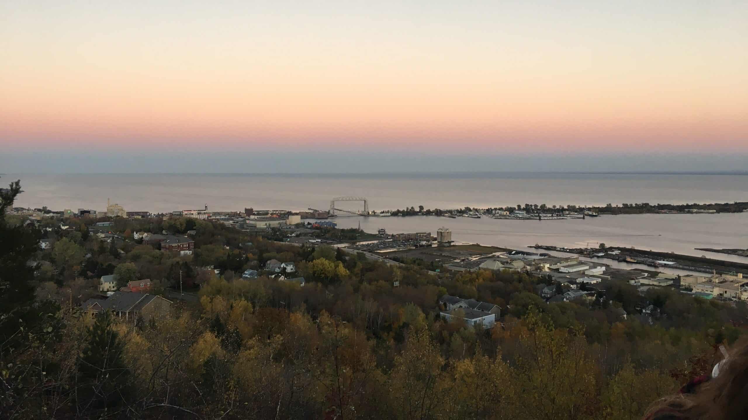 Beautiful photo overlooking Duluth from Enger Tower