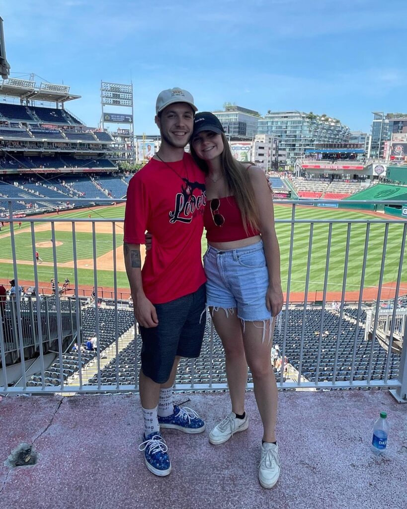 Dylan and I at a Nationals Game at the Nationals Park Stadium on the Fourth of July