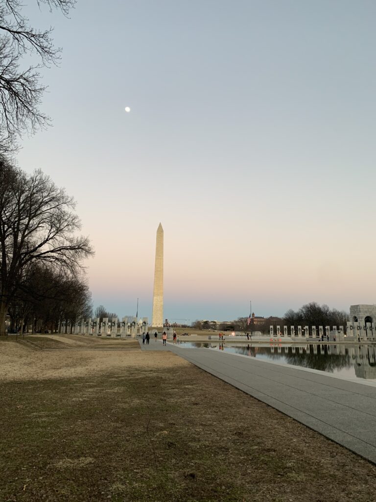 Beautiful view of the National Monument at sunset