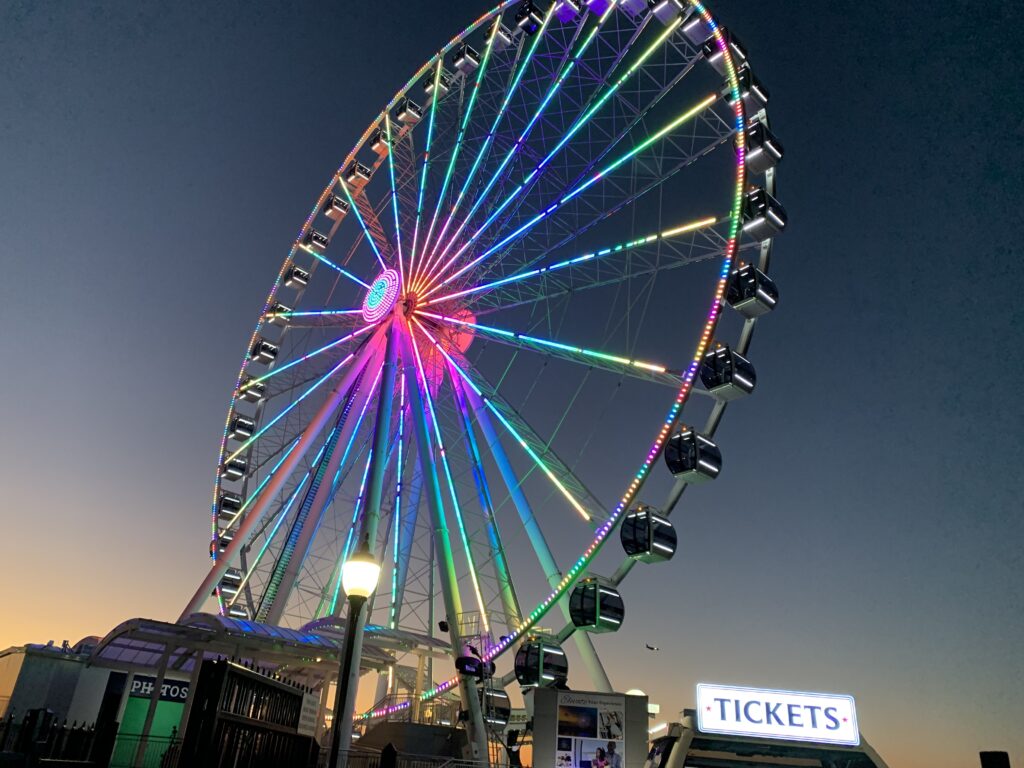 One of my favorite dates in Washington DC at night was heading over to Maryland and going on the Capital Ferris Wheel