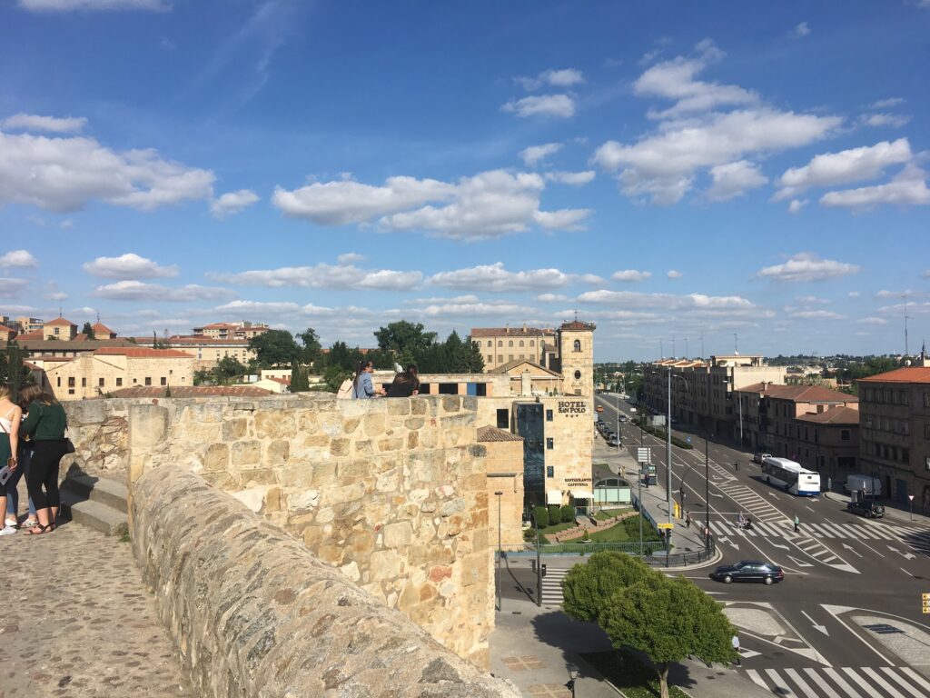 Terrace view from the Calixo y Melibea garden in Salamanca Spain