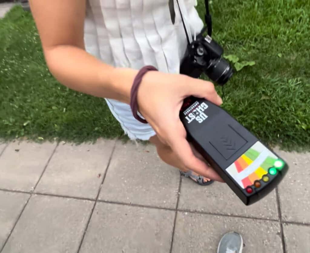 One last photo of the EMF reader we took around with us!