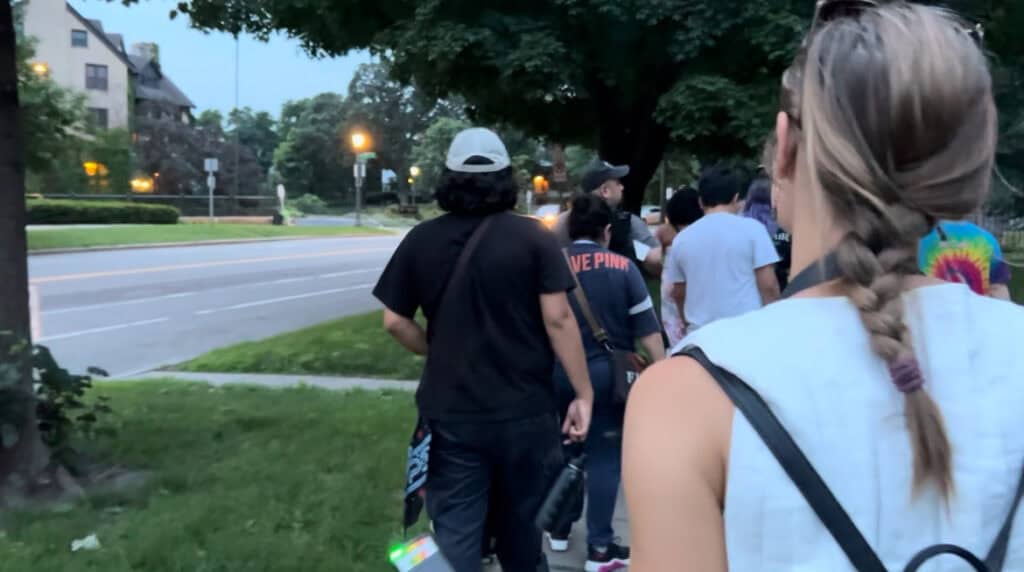 Sam walking on the US Ghost Adventures tour in St Paul